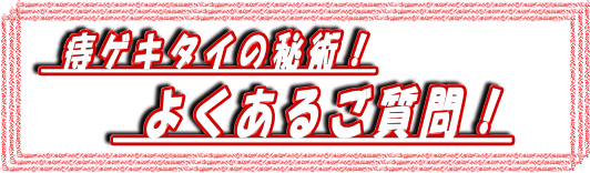 痔ゲキタイの秘術!よくあるご質問!